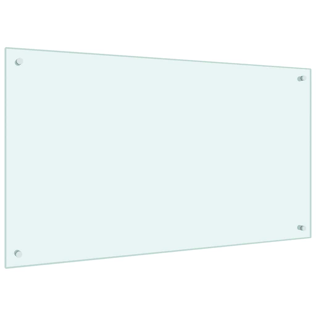 Kitchen Backsplash White 100 x 60 cm Tempered Glass