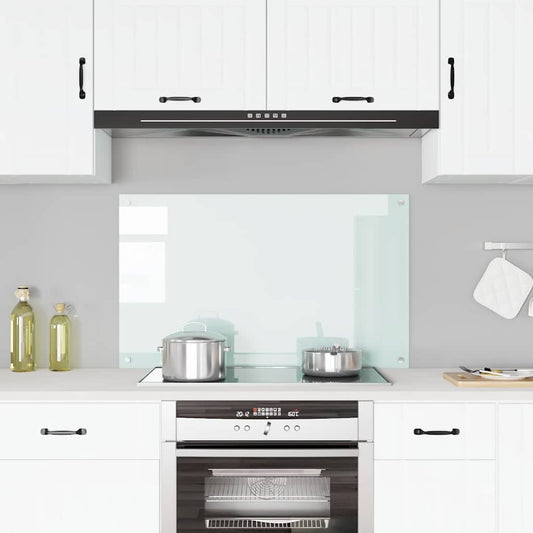 Kitchen Backsplash White 100 x 60 cm Tempered Glass