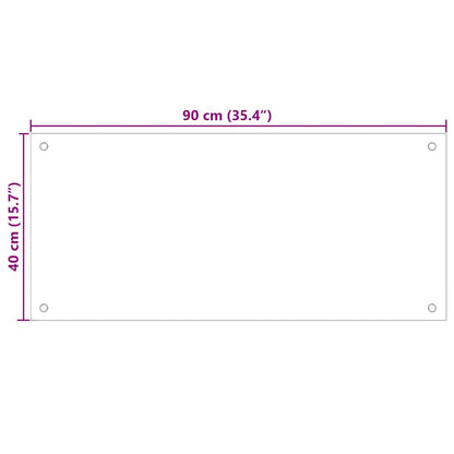 Kitchen Backsplash Transparent 90 x 40 cm Tempered Glass
