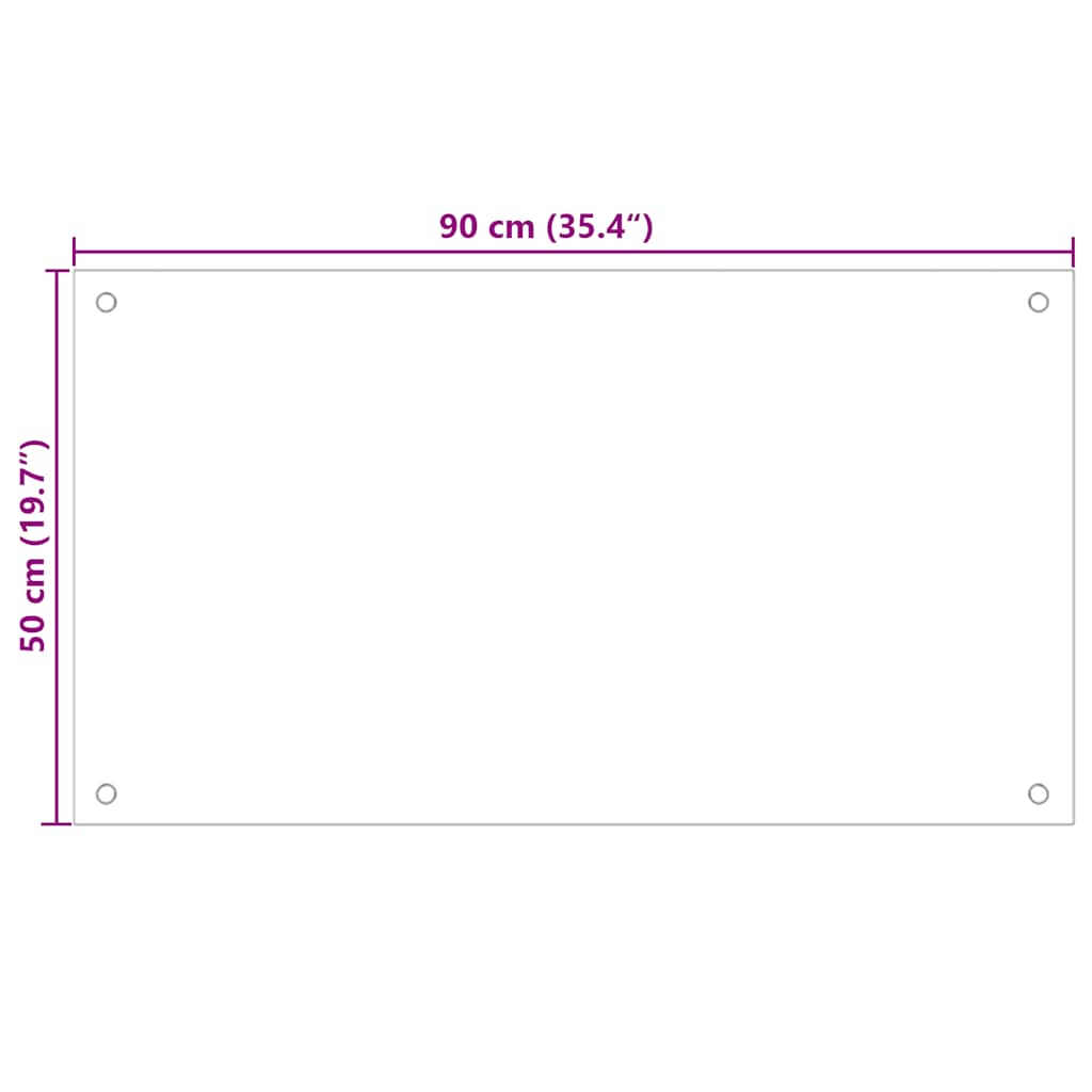 Kitchen Backsplash Transparent 90 x 50 cm Tempered Glass