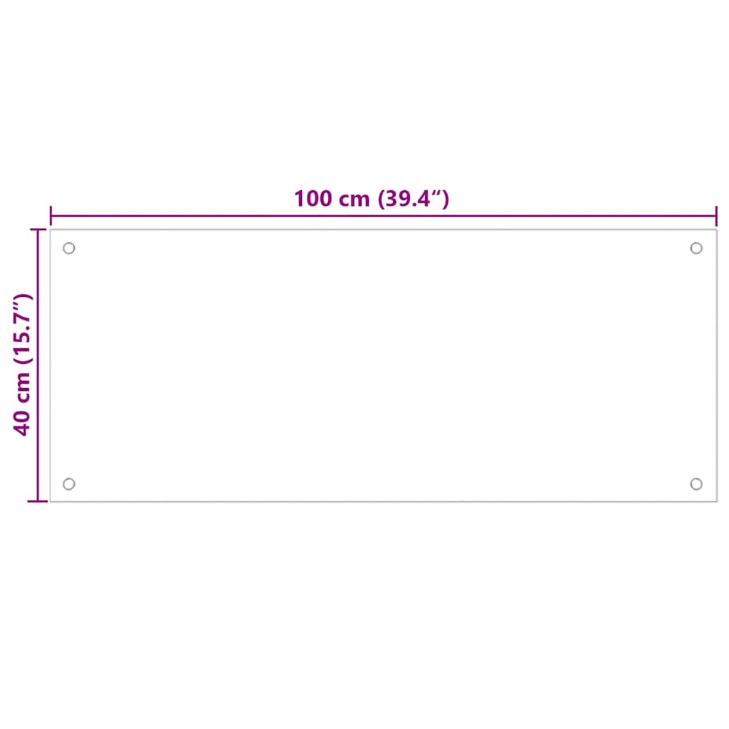 Kitchen Backsplash Transparent 100 x 40 cm Tempered Glass