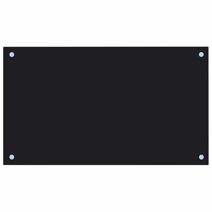 Kitchen Backsplash Black 70 x 40 cm Tempered Glass
