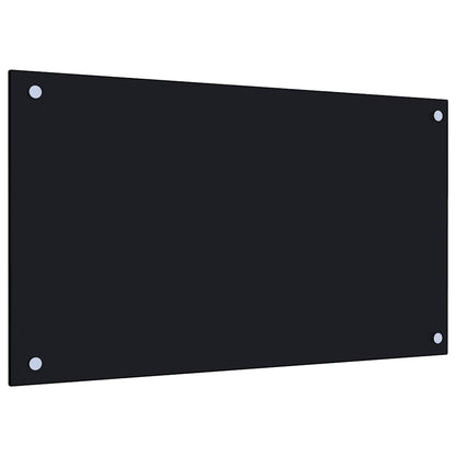 Kitchen Backsplash Black 70 x 40 cm Tempered Glass