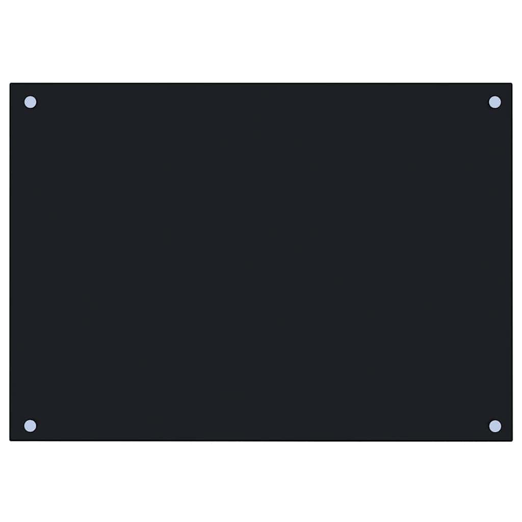 Kitchen Backsplash Black 70 x 50 cm Tempered Glass