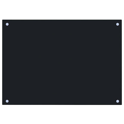Kitchen Backsplash Black 70 x 50 cm Tempered Glass