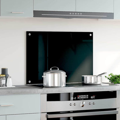 Kitchen Backsplash Black 70 x 50 cm Tempered Glass