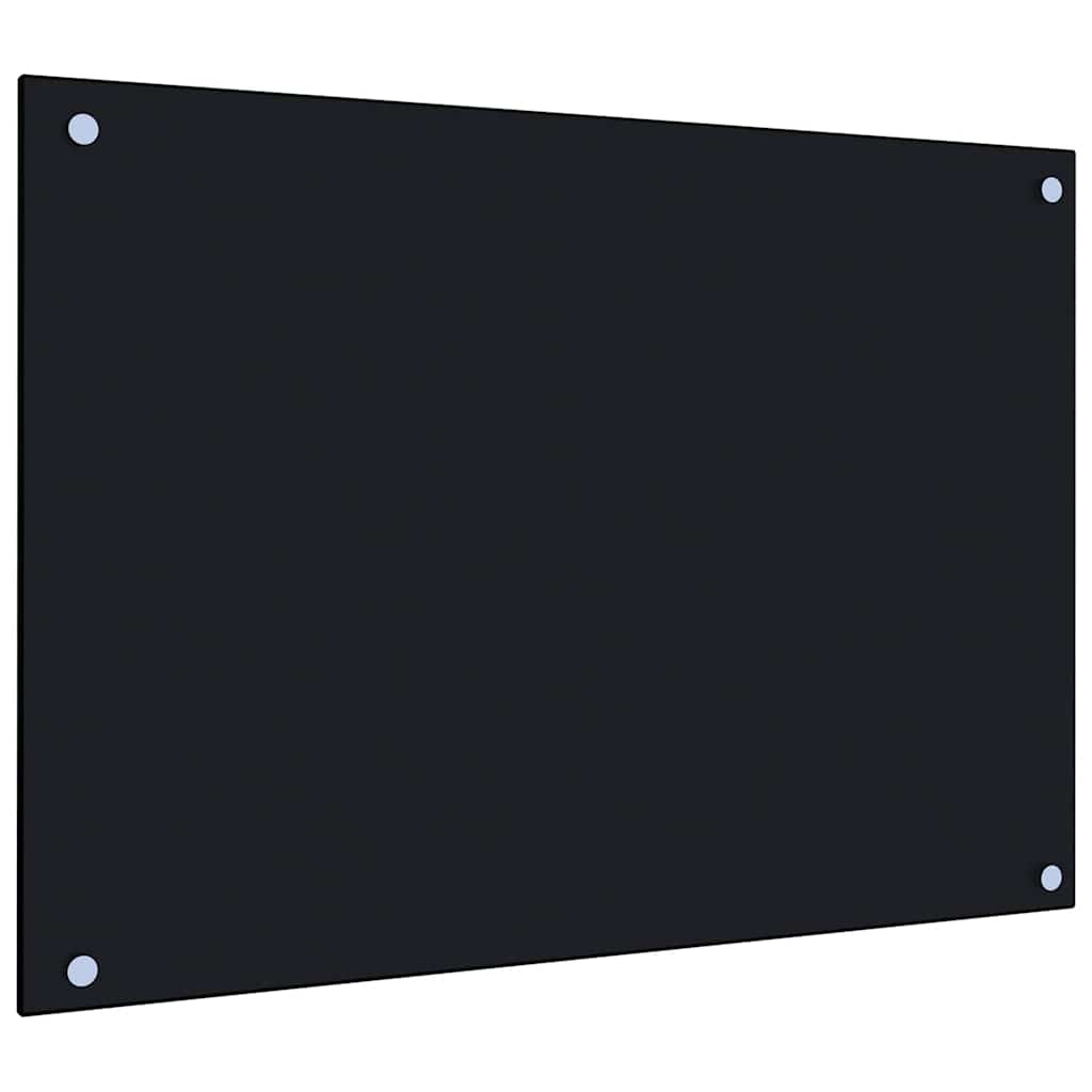 Kitchen Backsplash Black 70 x 50 cm Tempered Glass