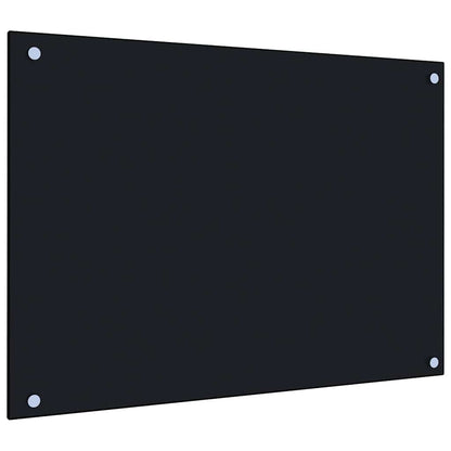 Kitchen Backsplash Black 70 x 50 cm Tempered Glass