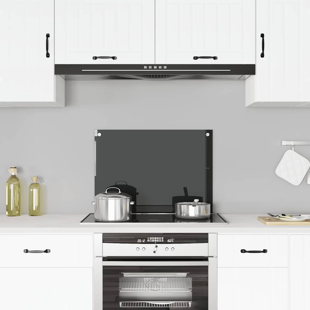 Kitchen Backsplash Black 70 x 50 cm Tempered Glass