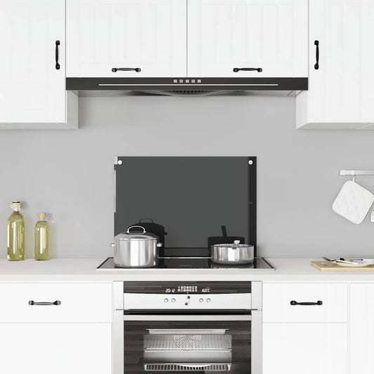 Kitchen Backsplash Black 70 x 50 cm Tempered Glass
