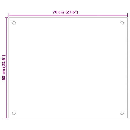 Kitchen Backsplash Black 70 x 60 cm Tempered Glass