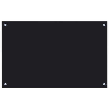 Kitchen Backsplash Black 80 x 50 cm Tempered Glass
