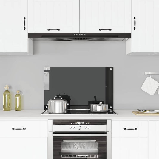 Kitchen Backsplash Black 80 x 50 cm Tempered Glass