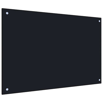Kitchen Backsplash Black 90 x 50 cm Tempered Glass