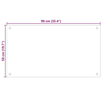 Kitchen Backsplash Black 90 x 50 cm Tempered Glass