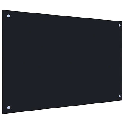 Kitchen Backsplash Black 90 x 60 cm Tempered Glass
