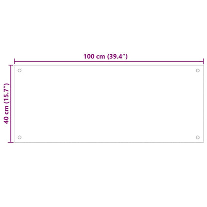 Kitchen Backsplash Black 100 x 40 cm Tempered Glass