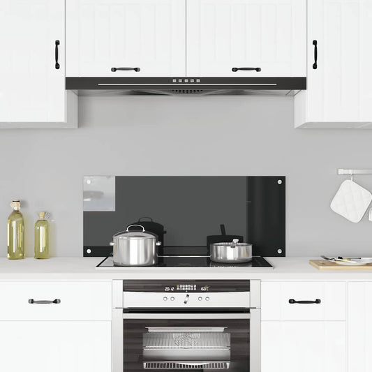 Kitchen Backsplash Black 100 x 40 cm Tempered Glass