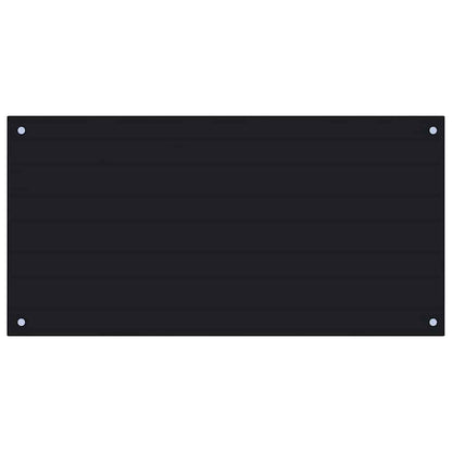 Kitchen Backsplash Black 100 x 50 cm Tempered Glass
