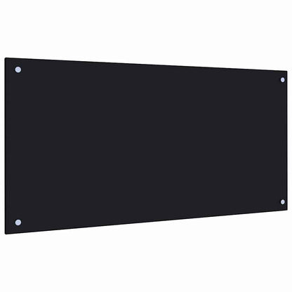 Kitchen Backsplash Black 100 x 50 cm Tempered Glass