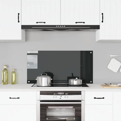 Kitchen Backsplash Black 100 x 50 cm Tempered Glass