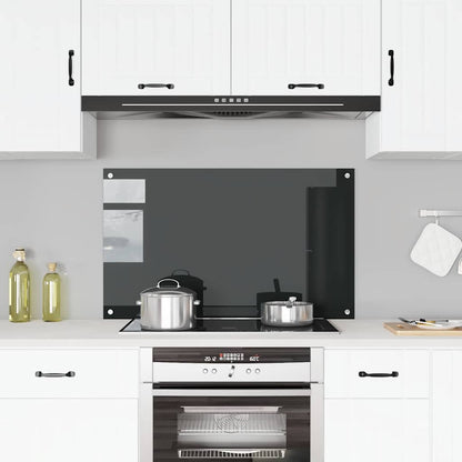 Kitchen Backsplash Black 100 x 60 cm Tempered Glass