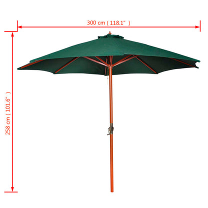 Garden Parasol Green 258 cm