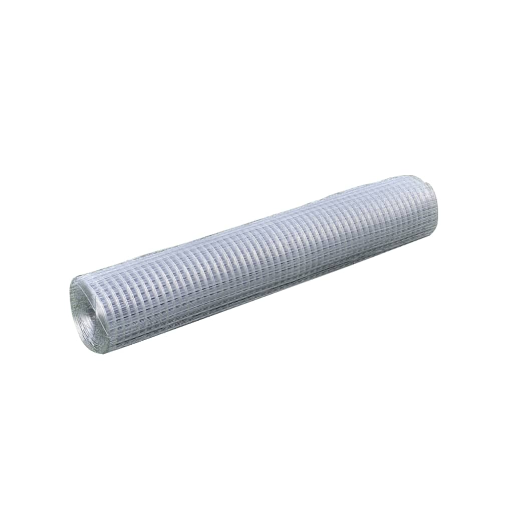 Mesh Fence Galvanised Steel Square 1x25 m Silver