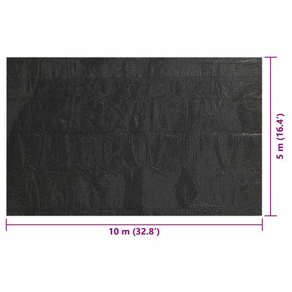 Floating Rectangular PE Solar Pool Film 10 x 5 m Black