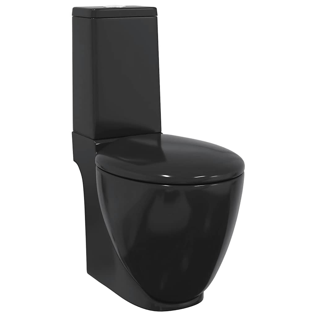 Ceramic Toilet Back Water Flow Black
