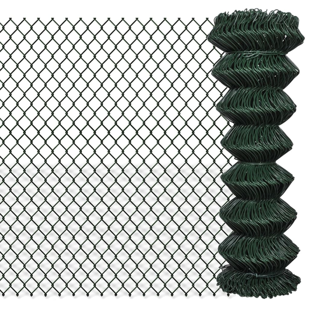 Chain Link Fence Steel 1,25x15 m Green