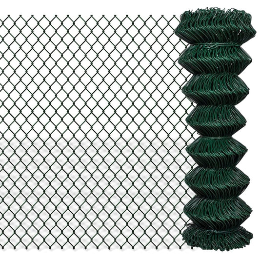 Chain Link Fence Steel 1,25x15 m Green