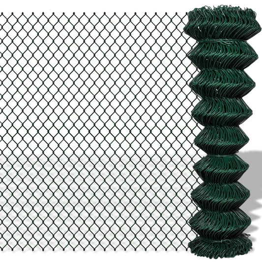 Chain Link Fence Steel 1,5x25 m Green