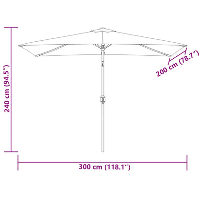 Garden Parasol 200 x 300 cm Sand White Rectangular