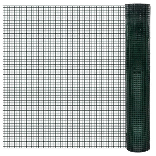 Chicken Wire Fence Galvanised with PVC Coating 10x1 m Green