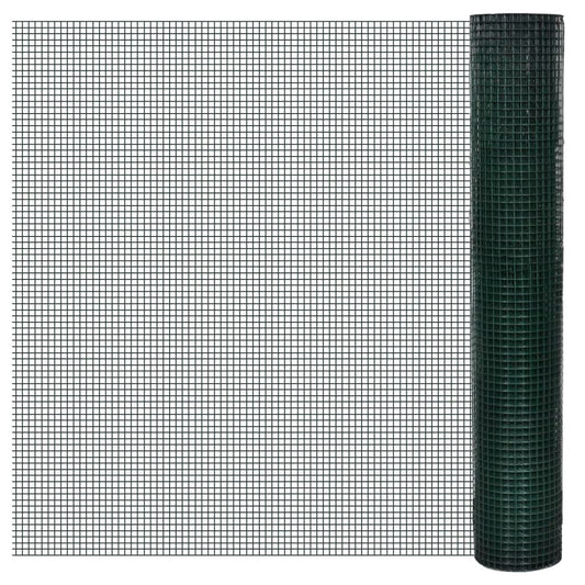 Chicken Wire Fence Galvanised with PVC Coating 10x1 m Green