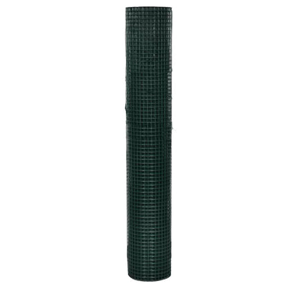 Chicken Wire Fence Galvanised with PVC Coating 25x1 m Green