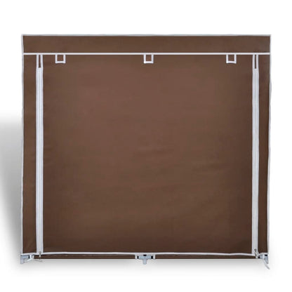 Fabric Shoe Cabinet with Cover 115 x 28 x 110 cm Brown