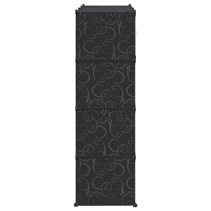 Modular Cabinet 9 Compartments 109x36.5x143 cm Black and White