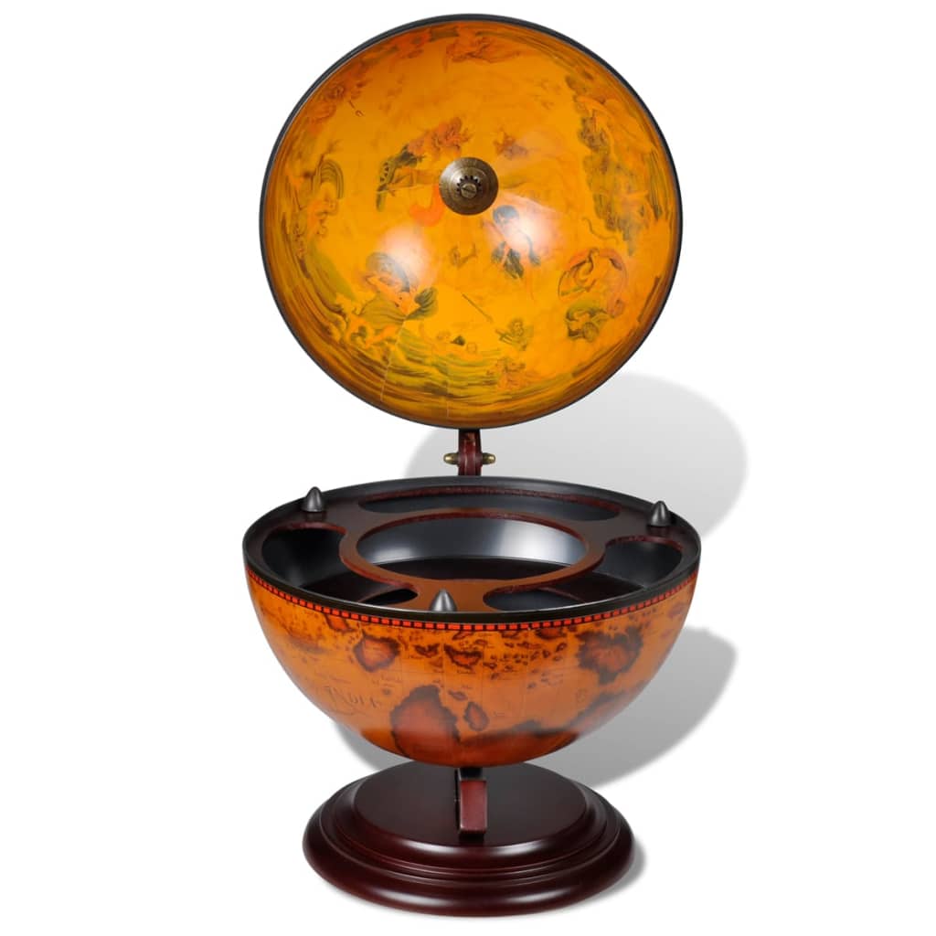 Tabletop Globe Bar Wine Stand Wood