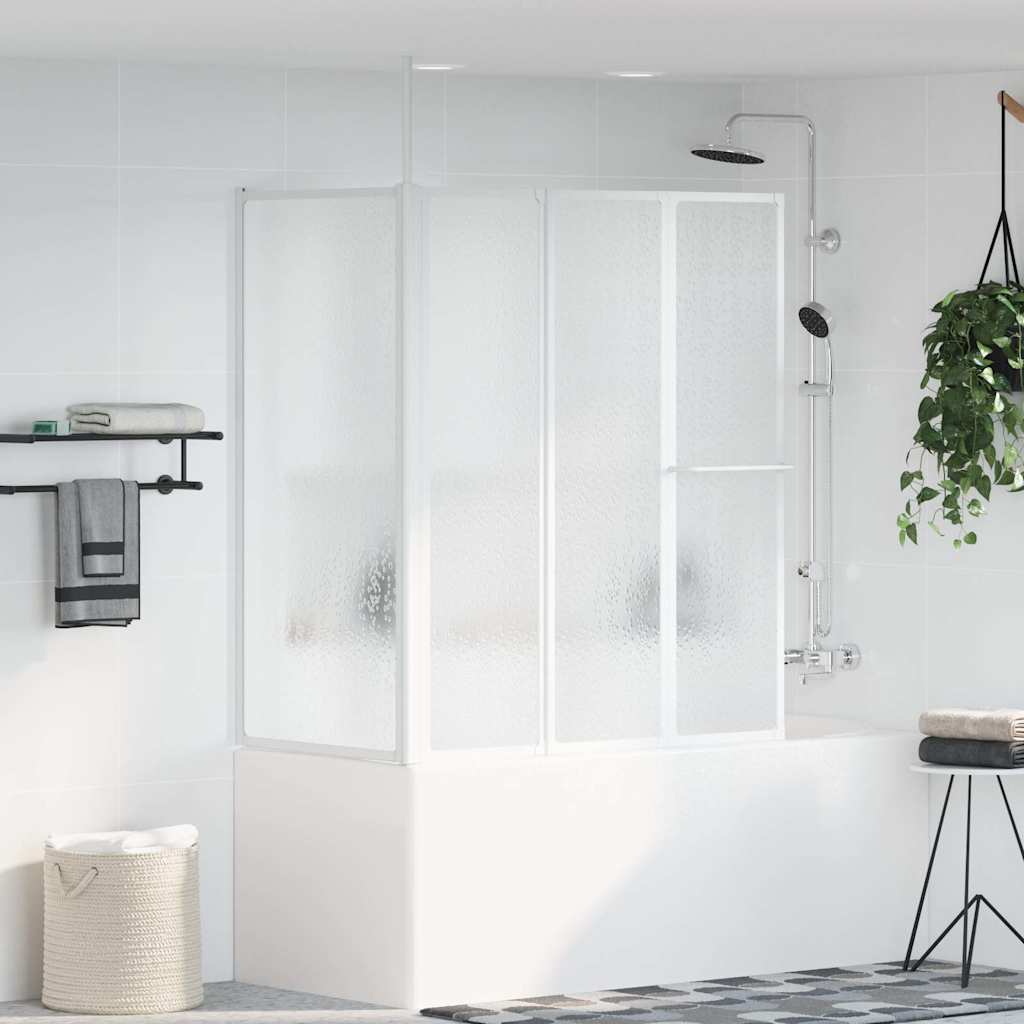 Shower Bath Screen Wall L Shape 70 x 120 x 137 cm 4 Panels Foldable