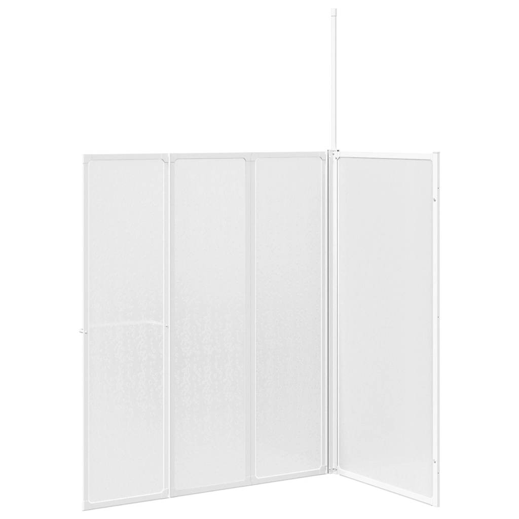 Shower Bath Screen Wall L Shape 70 x 120 x 137 cm 4 Panels Foldable