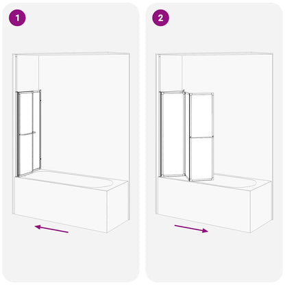 Shower Bath Screen Wall L Shape 70 x 120 x 137 cm 4 Panels Foldable