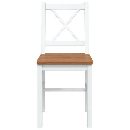 5 Piece Dining Set Brown and White