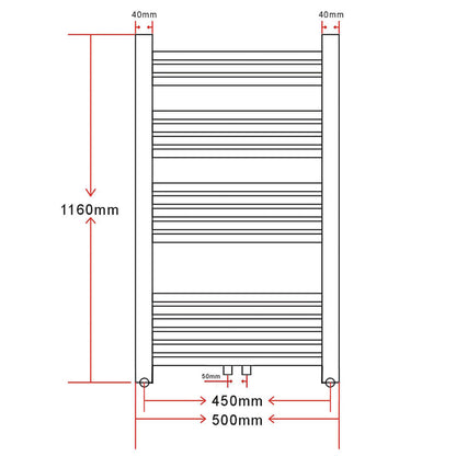 Bathroom Radiator Central Heating Towel Rail Curve 500 x 1160 mm