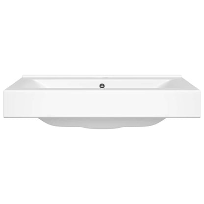 Rectangular Ceramic Basin Sink White with Faucet Hole 60x46 cm