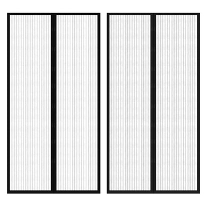 Insect Door Curtain 210 x 100 cm 2 pcs Magnet Black