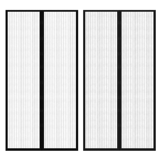 Insect Door Curtain 210 x 100 cm 2 pcs Magnet Black