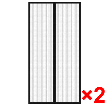Insect Door Curtain 210 x 100 cm 2 pcs Magnet Black