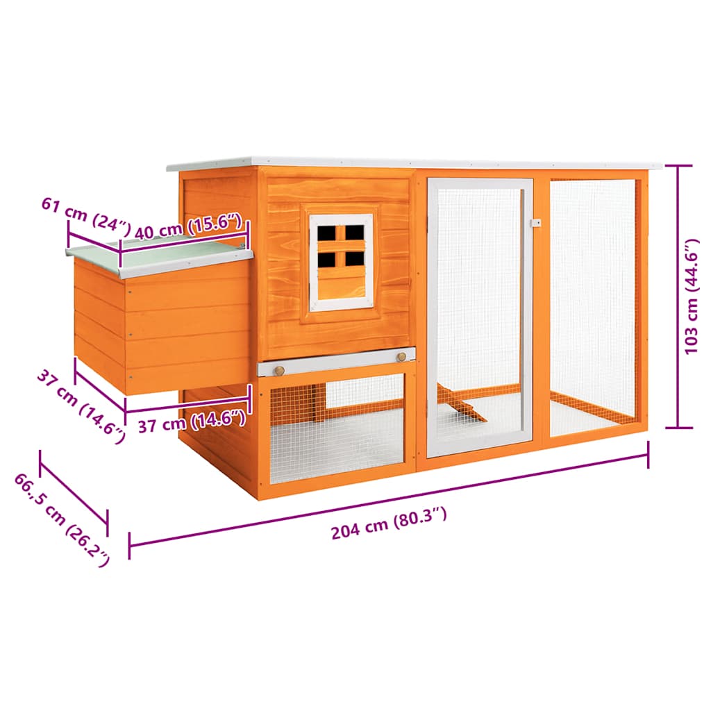 Outdoor Chicken Cage Hen House with 1 Egg Cage Wood